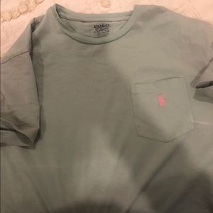 Polo tee green and pink